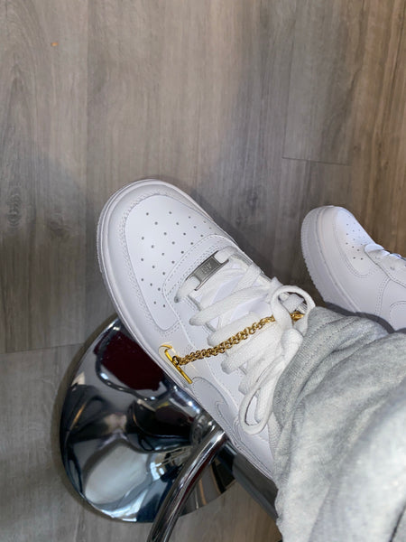 “Check Mate” Gold Sneaker Accessory