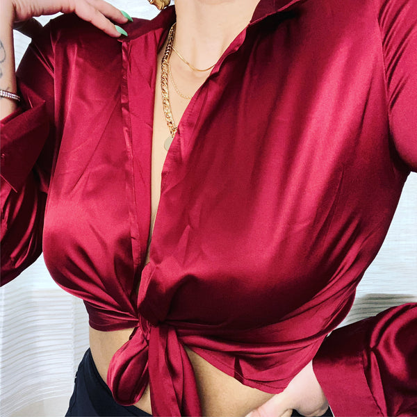 “Sexy In Satin” Blouse Top